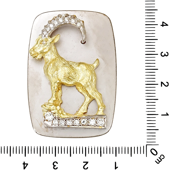 Anhänger, 14K, Gelb-/Weißgold, Brillanten 0,55 ct