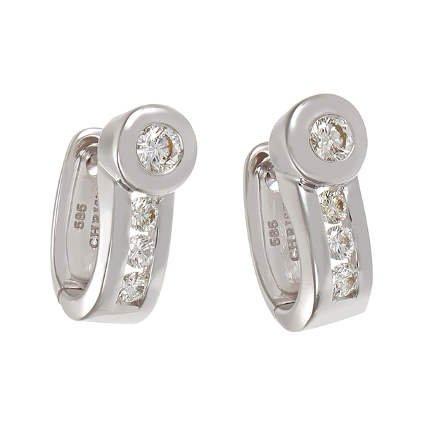 Ohrhänger, 14K, Weißgold, Brillanten