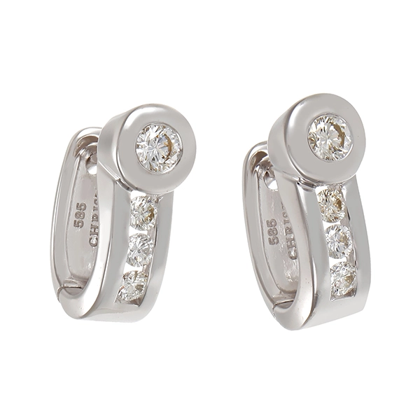 Ohrhänger, 14K, Weißgold, Brillanten