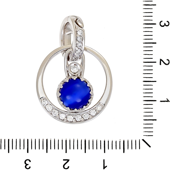 Anhänger, 14K, Weißgold, Zirkonia