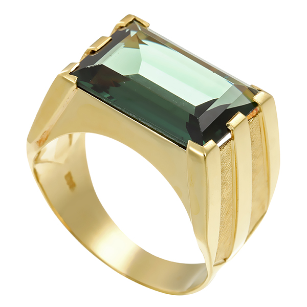 Ring, 14K, Gelbgold, synthetischer Spinell