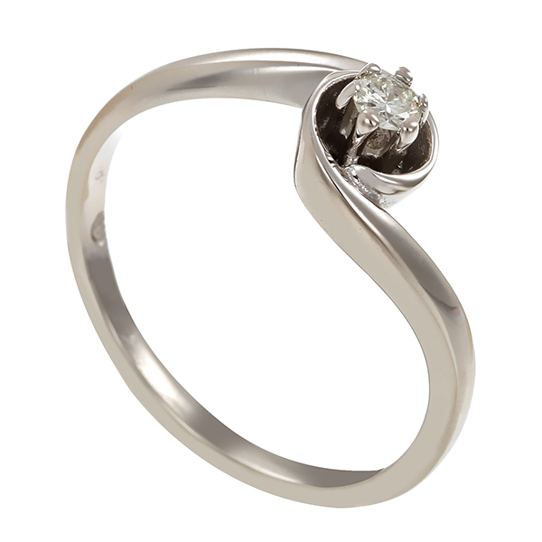 Diamantring, 14K, Weißgold, Brillant