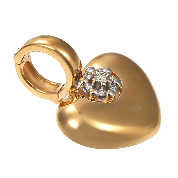 Anhänger, 14K, Gelbgold, Brillanten, Herz