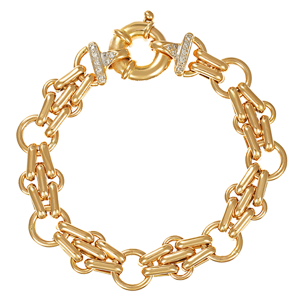 Armband, 14K, Gelbgold, Brillanten