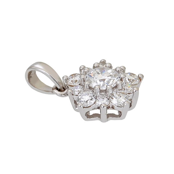 Anhänger, 18K, Weißgold, Brillanten