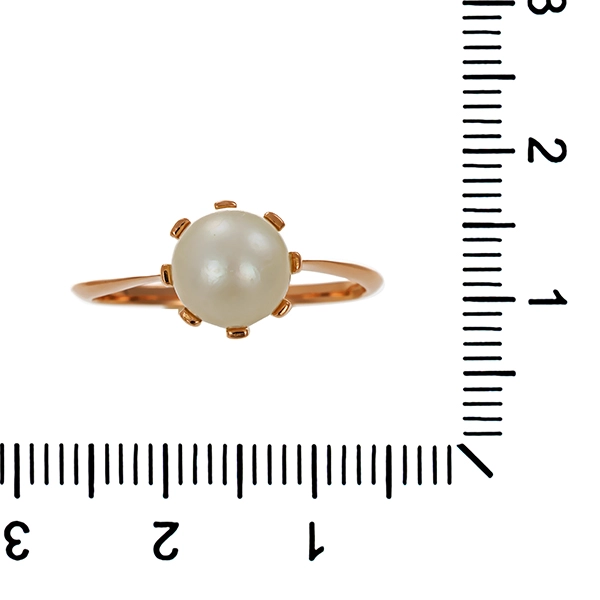 Ring, 18K, Gelbgold, Perle