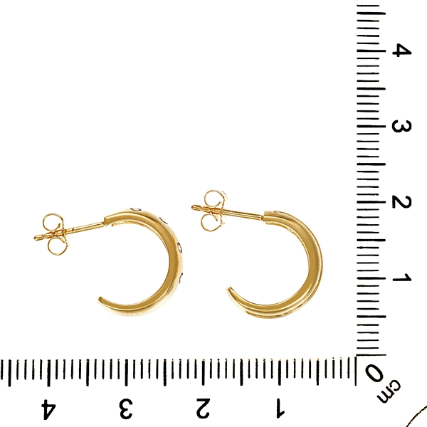 Steckcreolen, 8K, gelbgold, 8 zirkonia