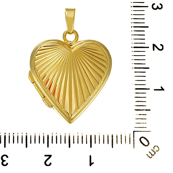Anhänger, 14K, Gelbgold, Herz, Medaillon