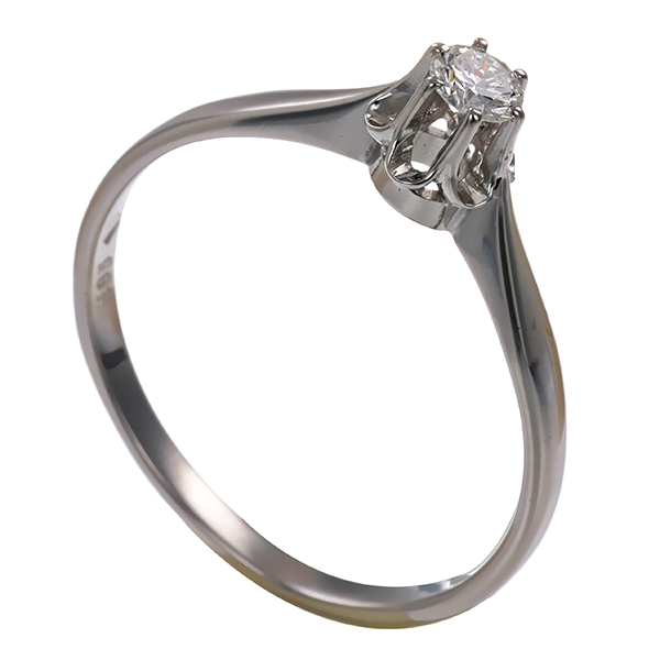 Diamantring, 14K, Weißgold, Brillant 0,15 ct