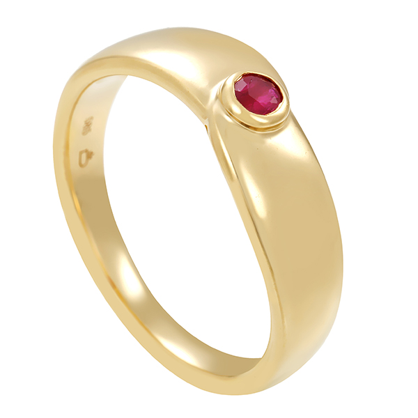 Ring, 14K, Gelbgold, Rubin