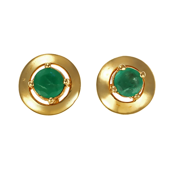 Ohrstecker, 14K, Gelbgold, Smaragd