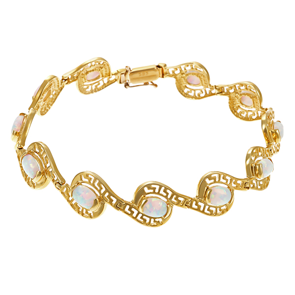 Armband, 14K, Gelbgold, synth. Opal