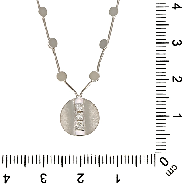 Collier, 14K, Weißgold, Brillanten