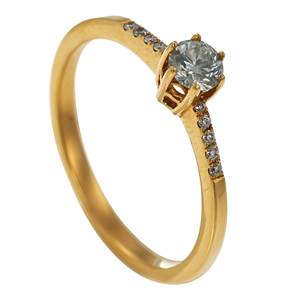 Diamantring, 18K, Gelbgold, Brillanten