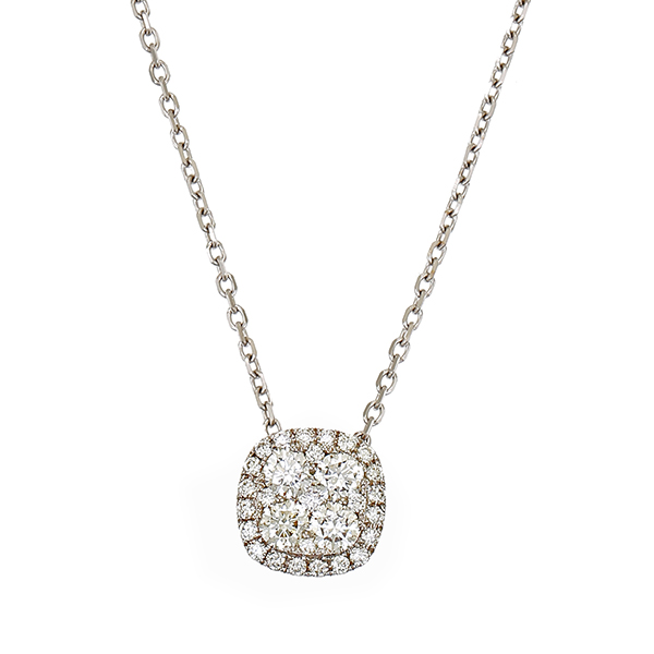 Collier, 18K, Weißgold, Brillanten