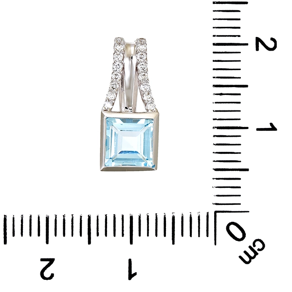 Anhänger, 14K, Weißgold, Topas