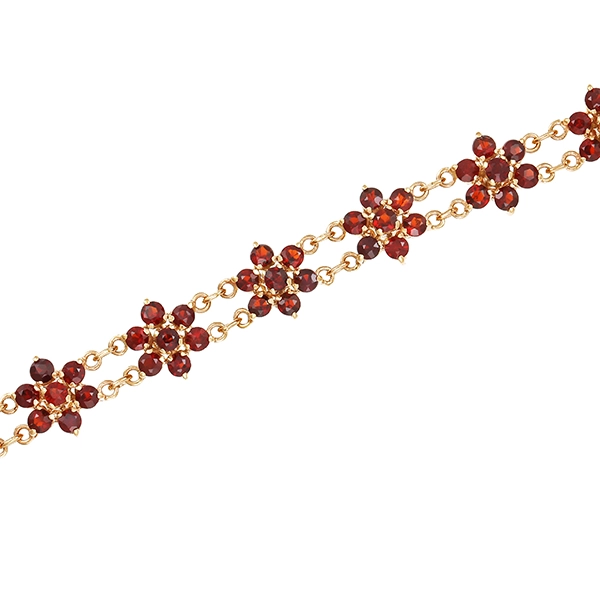 Armband, 8K, Gelbgold, Granate