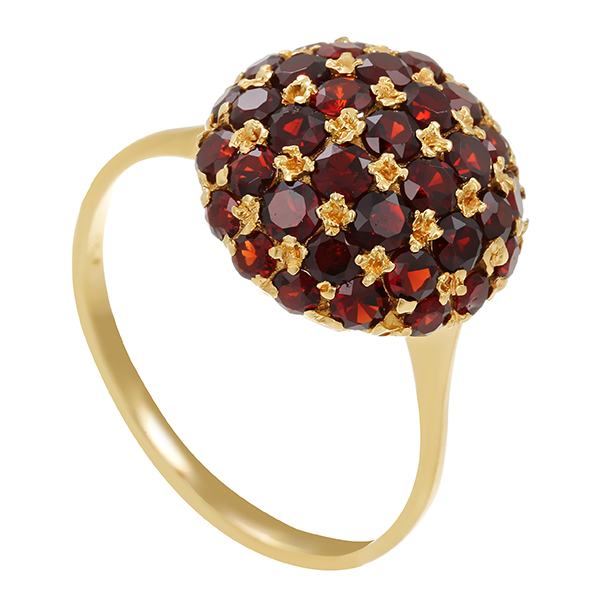 Ring, 18K, Gelbgold, Granat