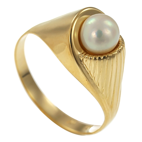 Ring, 8K, Gelbgold, Perle