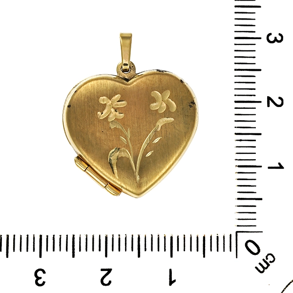 Medaillon, 9K, Gelbgold, Herz