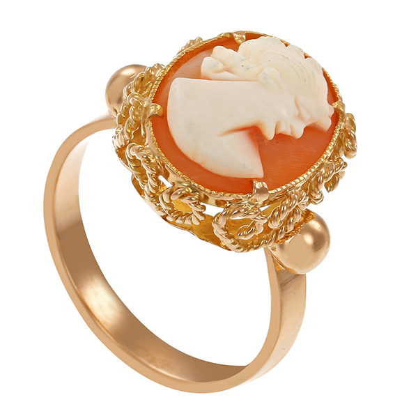 Ring, 18K, Gelbgold, Kamee