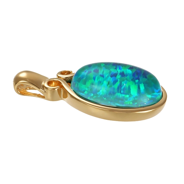 Anhänger, 14K, Gelbgold, Opaltriplette