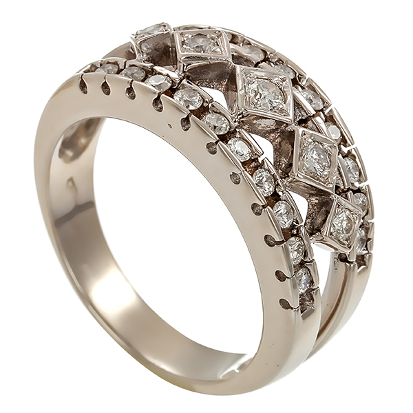 Ring, 18K, Weißgold, Brillanten 