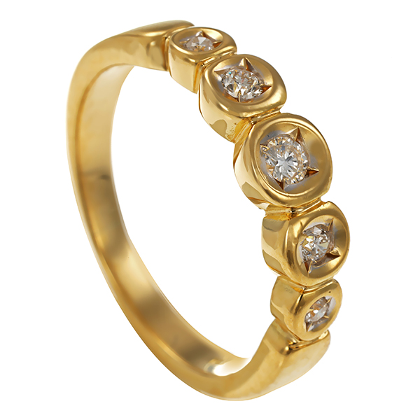 Diamantring, 18K, Gelbgold, Brillanten