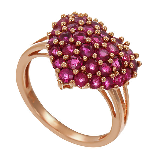 Ring, 14K, Rotgold, Rubine, Herz