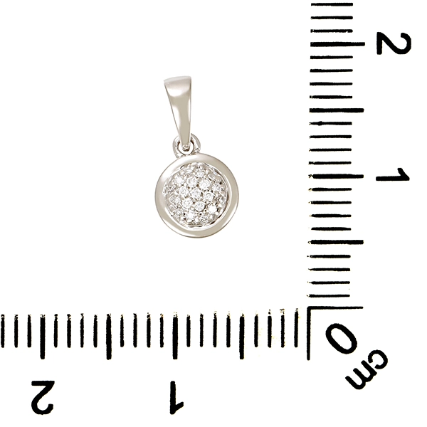 Anhänger, 14K, Weißgold, Brillanten