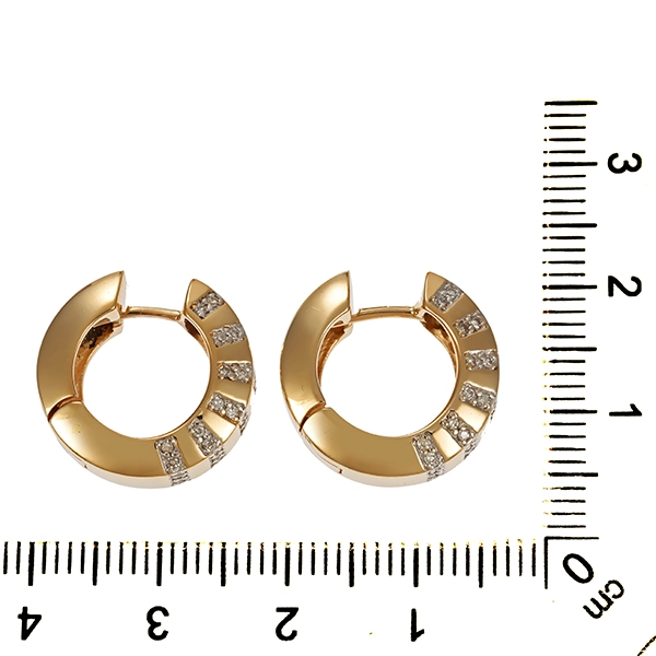 Creolen, 14K, Gelbgold, Zirkonia