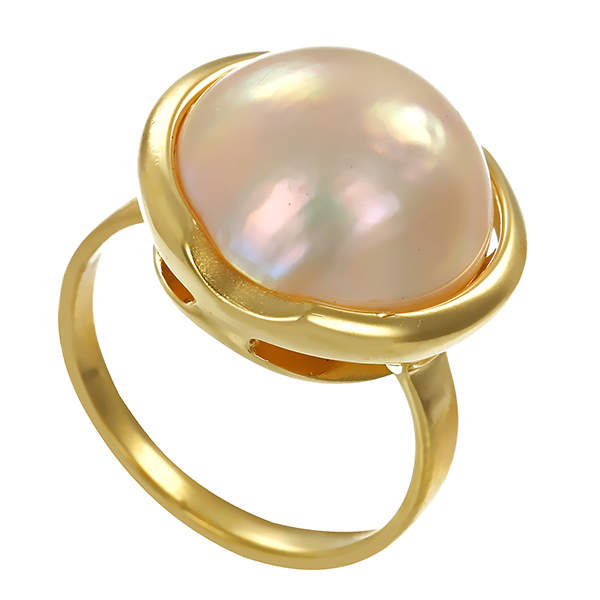 Ring, 14K, Gelbgold, Mabe-Perle