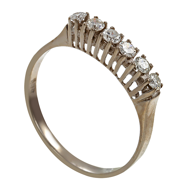 Ring, 14K, Weißgold, Brillanten