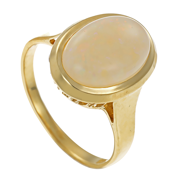 Ring, 14K, Gelbgold, Opal