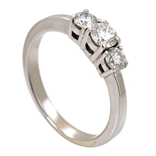 Diamantring, 14K, Weißgold, Brillanten 0,63 ct