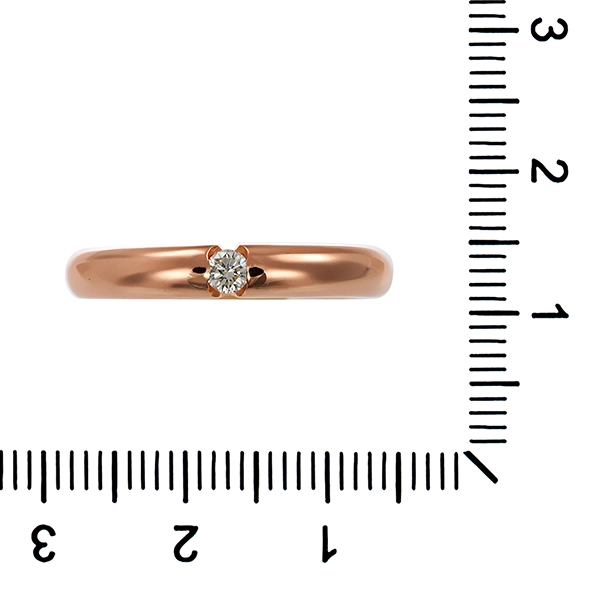Brillantring, 18K, Rotgold, 0,10ct