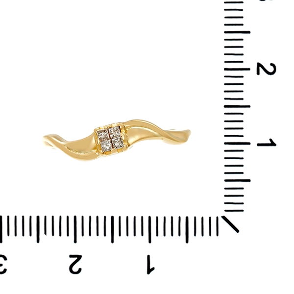 Ring, 18K, Gelbgold, Diamanten Princess, U54