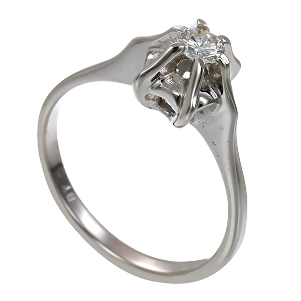 Brillantring, 14K, Weißgold, 0,18ct