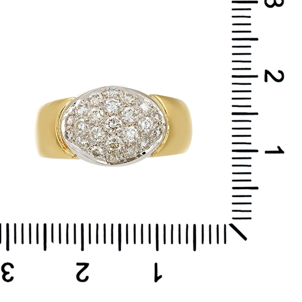 Diamantring, 18K, Gelb-/Weißgold, Brillanten 0,60 ct
