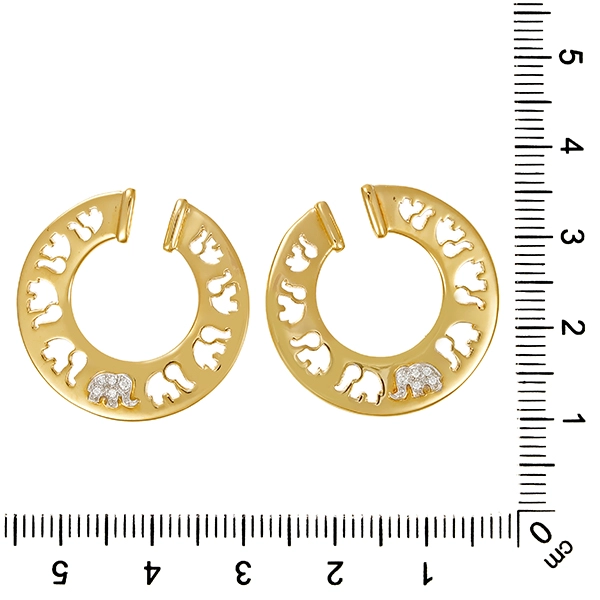 Ohrstecker, 18K, Gelb-/Weißgold, Brillanten