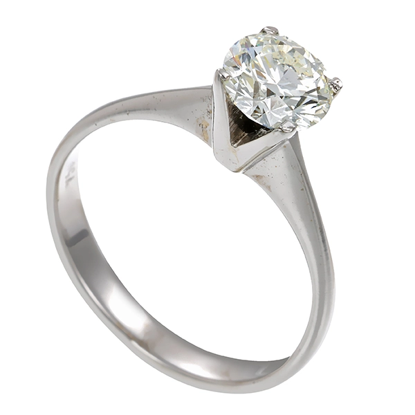 Ring, 18K, Weißgold, Brillant