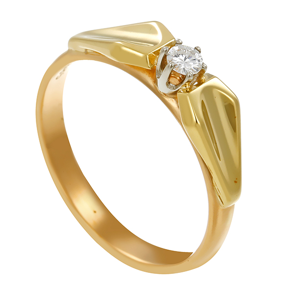 Diamantring, 14K, Gelbgold, Brillant