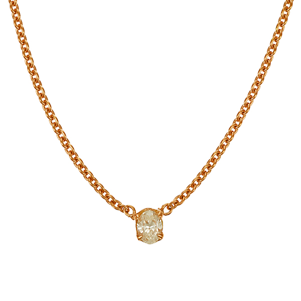 Collier, 18K, Rotgold, Diamant