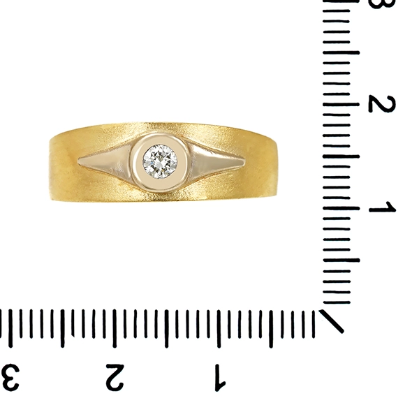 Diamantring, 14K, Gelb-/Weißgold, Brillant 0,13 ct