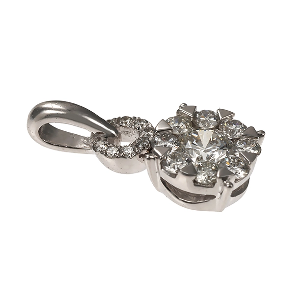 Anhänger, 14K, Weißgold, Brillant