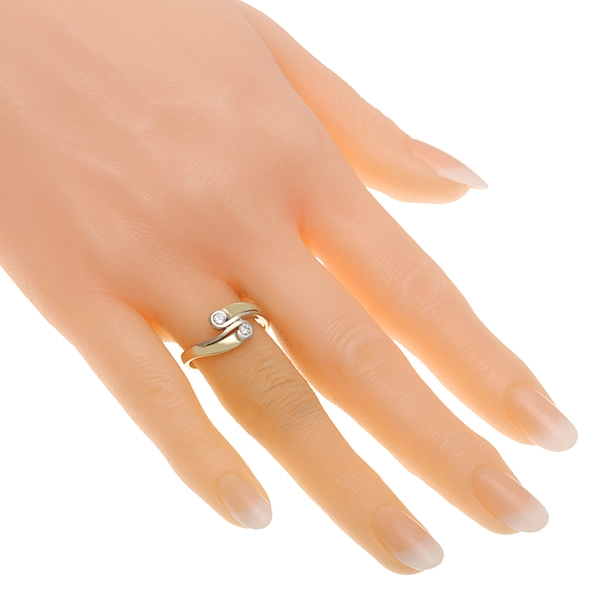 Ring, 14K, Gelb-/Weißgold, Brillanten