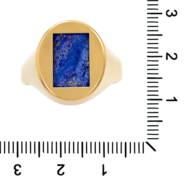 Herrenring, 8K, Gelbgold, Lapis