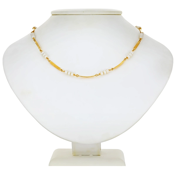 Collier, 18K, Gelbgold, Zuchtperlen