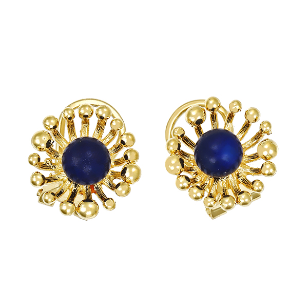 Ohrclipse, 14K, Gelbgold, Lapis
