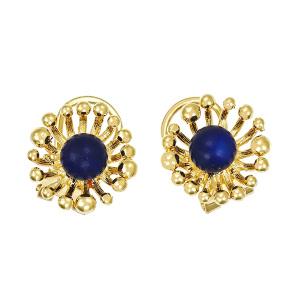 Ohrclipse, 14K, Gelbgold, Lapis